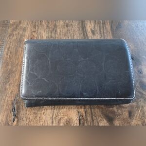 COACH Vintage Black Embossed Leather Wallet